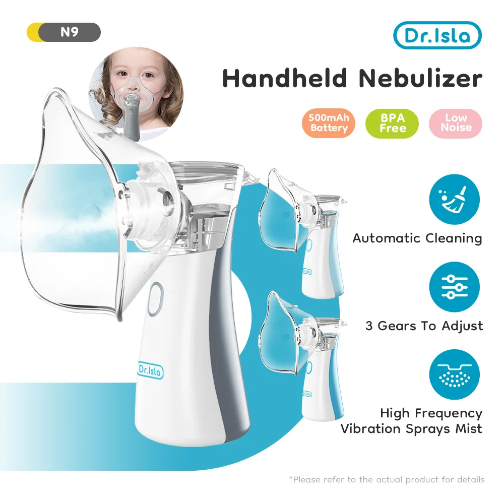 Dr.isla Handheld Portable Nebulizer Asthma Inhaler Atomizer Silent Mini Medical Nebulizer Humidifier Adult Kids Health Care