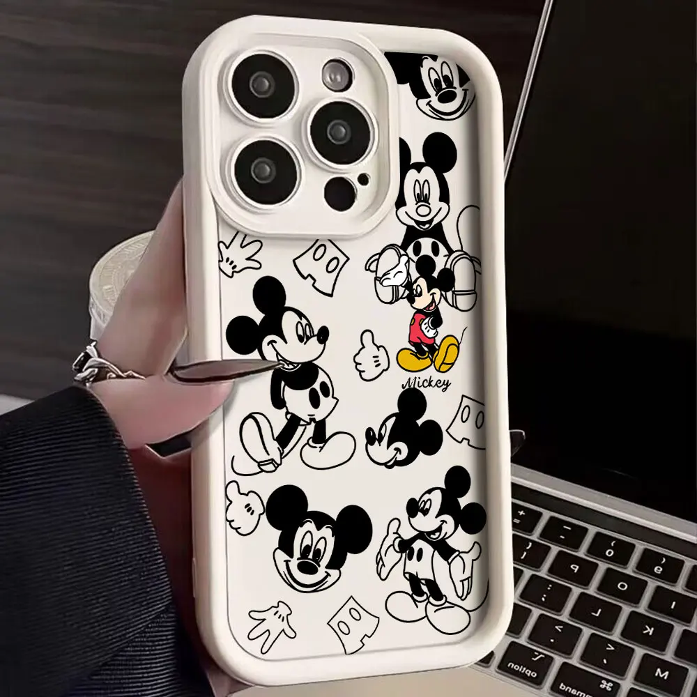 Cute Cartoon Mickey Mouse Phone Case For OPPO Reno 2 3 4 5 6 7 7Z 8 8T 10 11 12 Pro Plus 4G 5G Soft TPU Back Cover