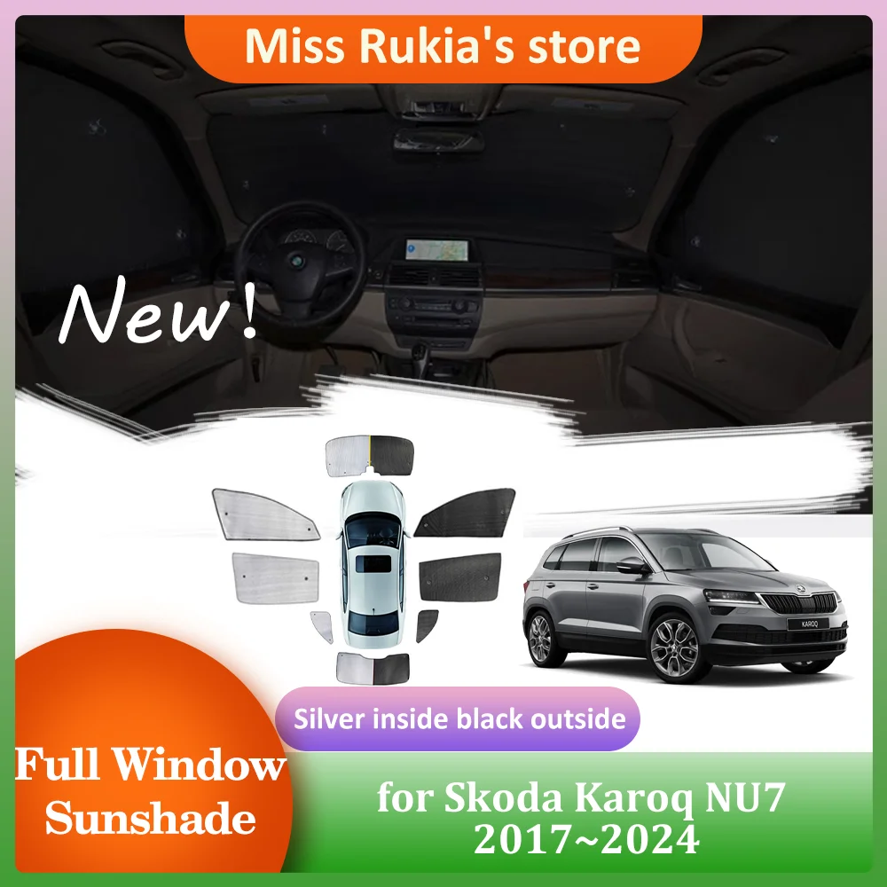 Car Sunshades for Skoda Karoq NU7 2017~2024 2018 2019 2020 Roof Windows Visor Windshield Pad Curtain Sunroof Cover Accessories