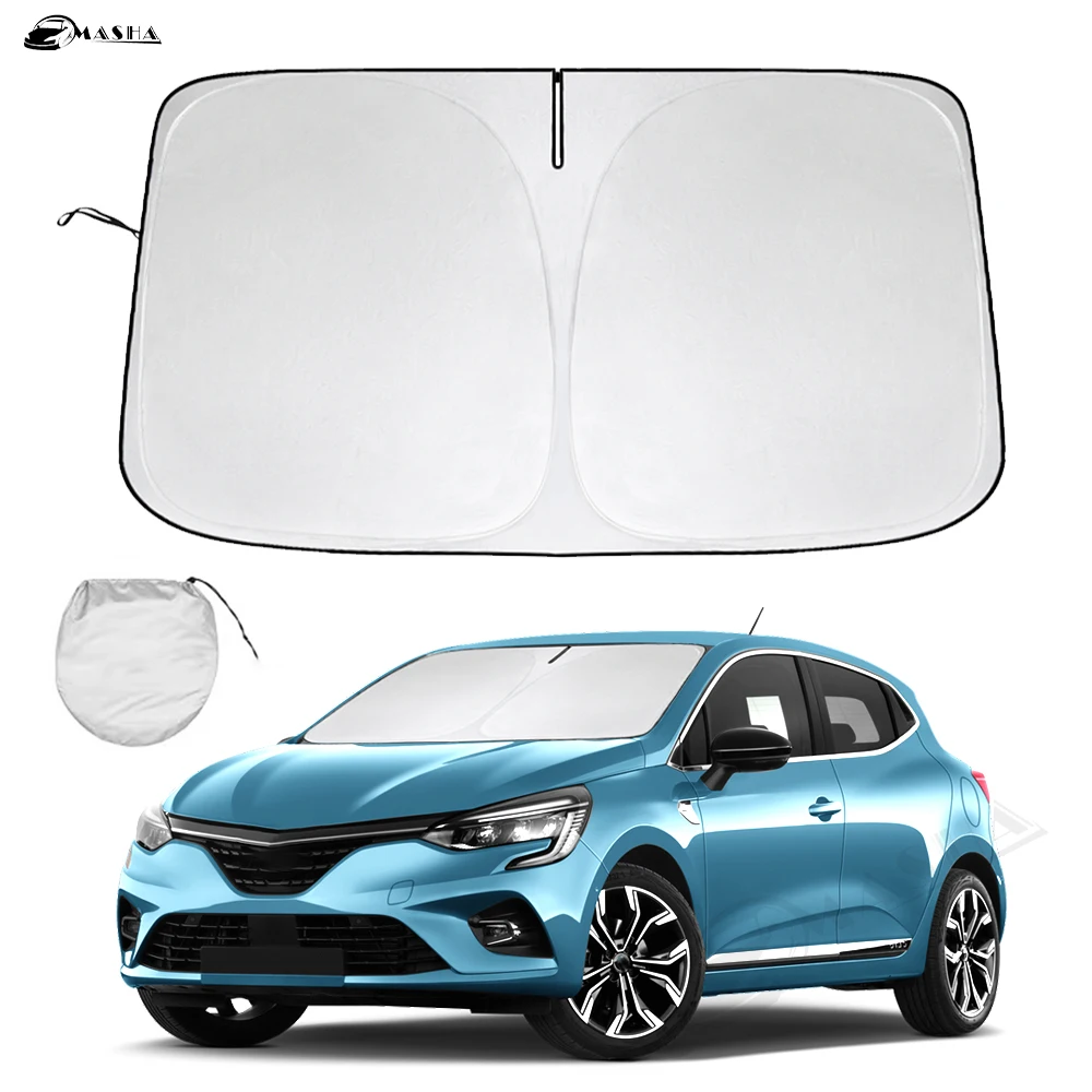 For Renault Clio 2 3 4 5 2015-2020 2021 2022 Windshield Sun Shade Car Sunshade Cover Foldable Sun Visor Protector Blocks UV Rays