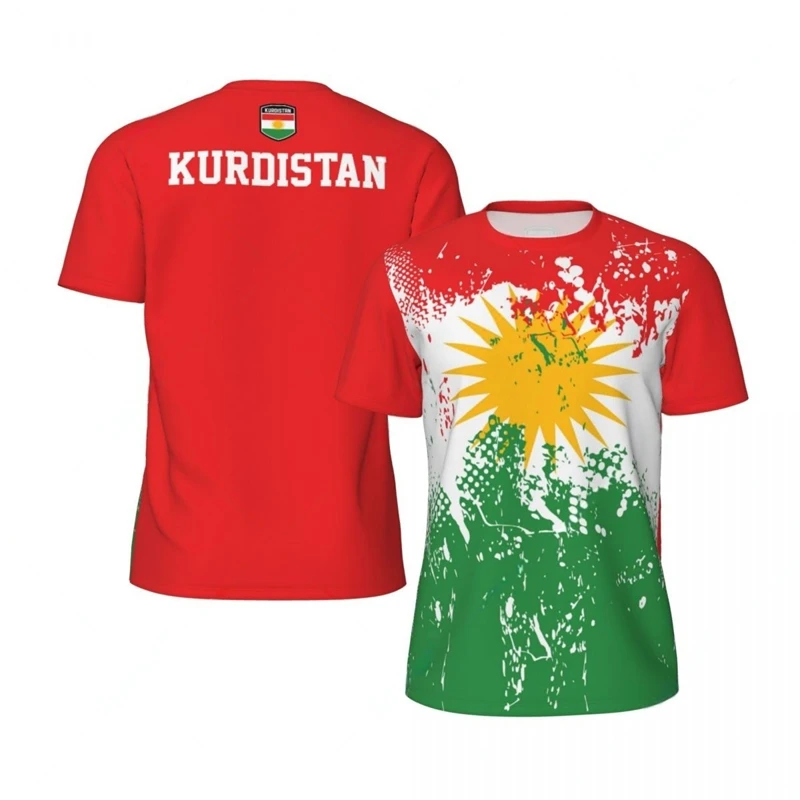 Kurdistan Flag Graphic Mens Football Jersey Fashion National Emblem 3D Printed Sports T Shirt Casual Oversized Breathable Tees image 4