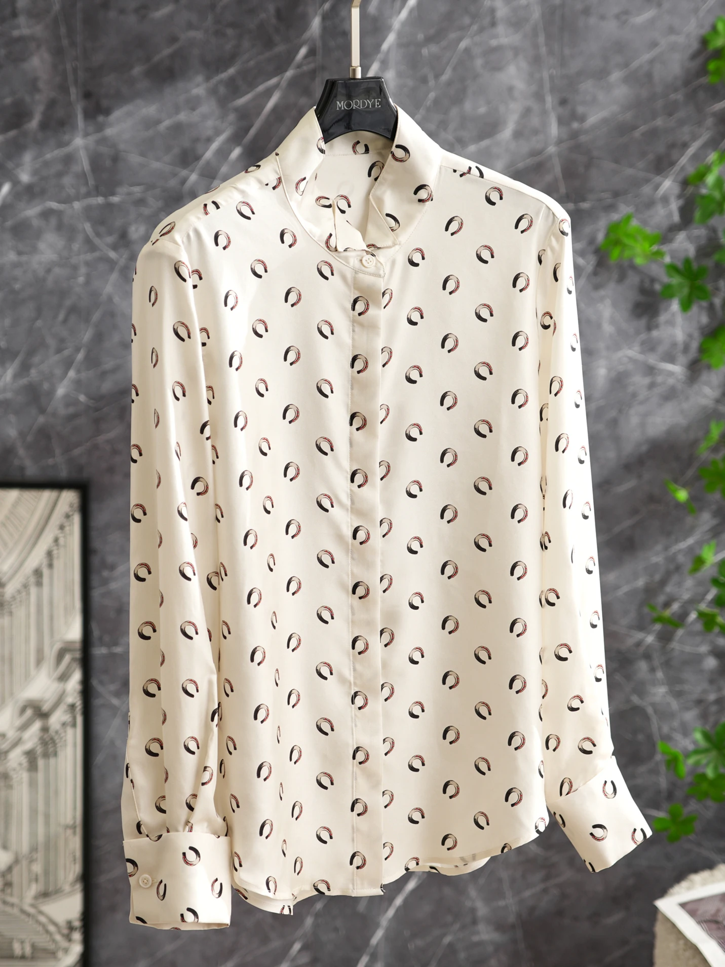 

Элегантная шелковая рубашка с длинным рукавом, цветочным принтом, завязками и классическим дизайном, прямого кроя, на пуговицах, для женщин, удобная для повседневной носки.