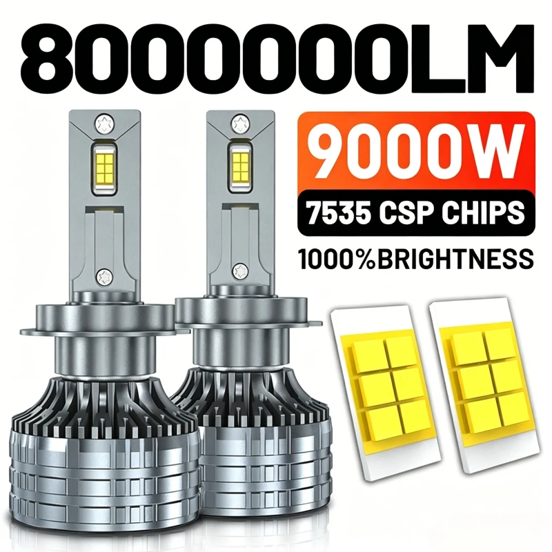 

ACTVTCA 9000W 8000000LM H7 H4 Canbus Led Headlight High Power H1 H8 9005 HB3 9006 HB4 9012 H11 Turbo Lamp Car H11 Led Headlamp