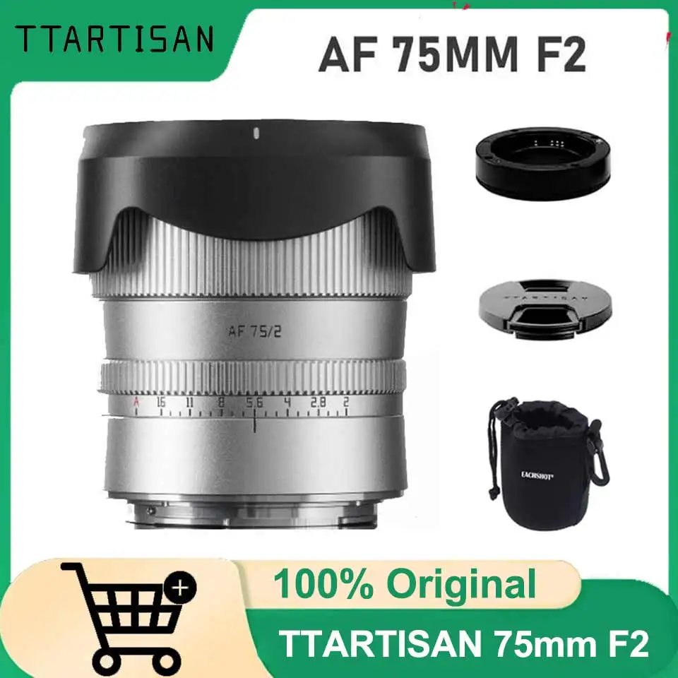 TTArtisan AF 75mm F2 Full Frame Autofocus Lens for Portrait Photography for Sony E A6400 A7RIII ZVE-10 FX30 Nikon Z Z5 Z6 ZFC