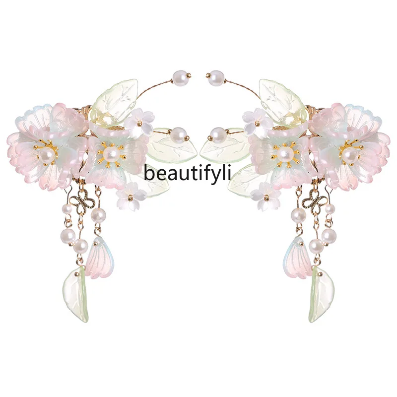 

Han Chinese Clothing Hair Accessories Sweet Cute Flowers Barrettes Clip Hairware Princess Chinese Style Jewelry