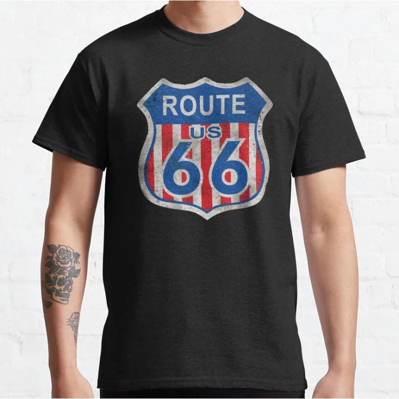 

0913 The main street of america Historic Route 66 US Mother Road Gift t shirt Americas Highway Graphic clothes All size Tops