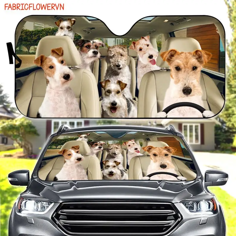 

Fox Terrier Car Sunshade, Fox Terrier Car Decoration, Fox Terrier Windshield, Dog Lovers Gift, Dog Car Sunshade, Gift For Mom, G