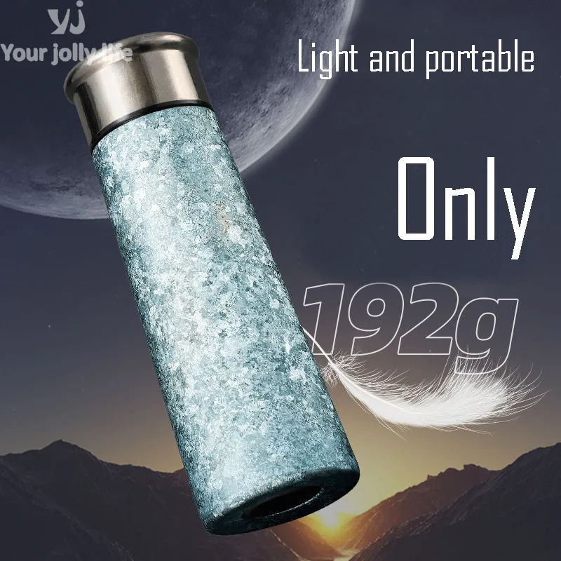 350ml Pure Titanium Water Bottle,Double-layer Thermos Cup,High Temperature Crystal Ice Flower Drinkware,Business Vacuum Flasks