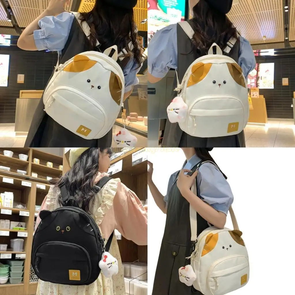 X90d japanischer Stil Rucksack für Mädchen Frauen Cartoon Cats Rucksack Reise -Rucksack
