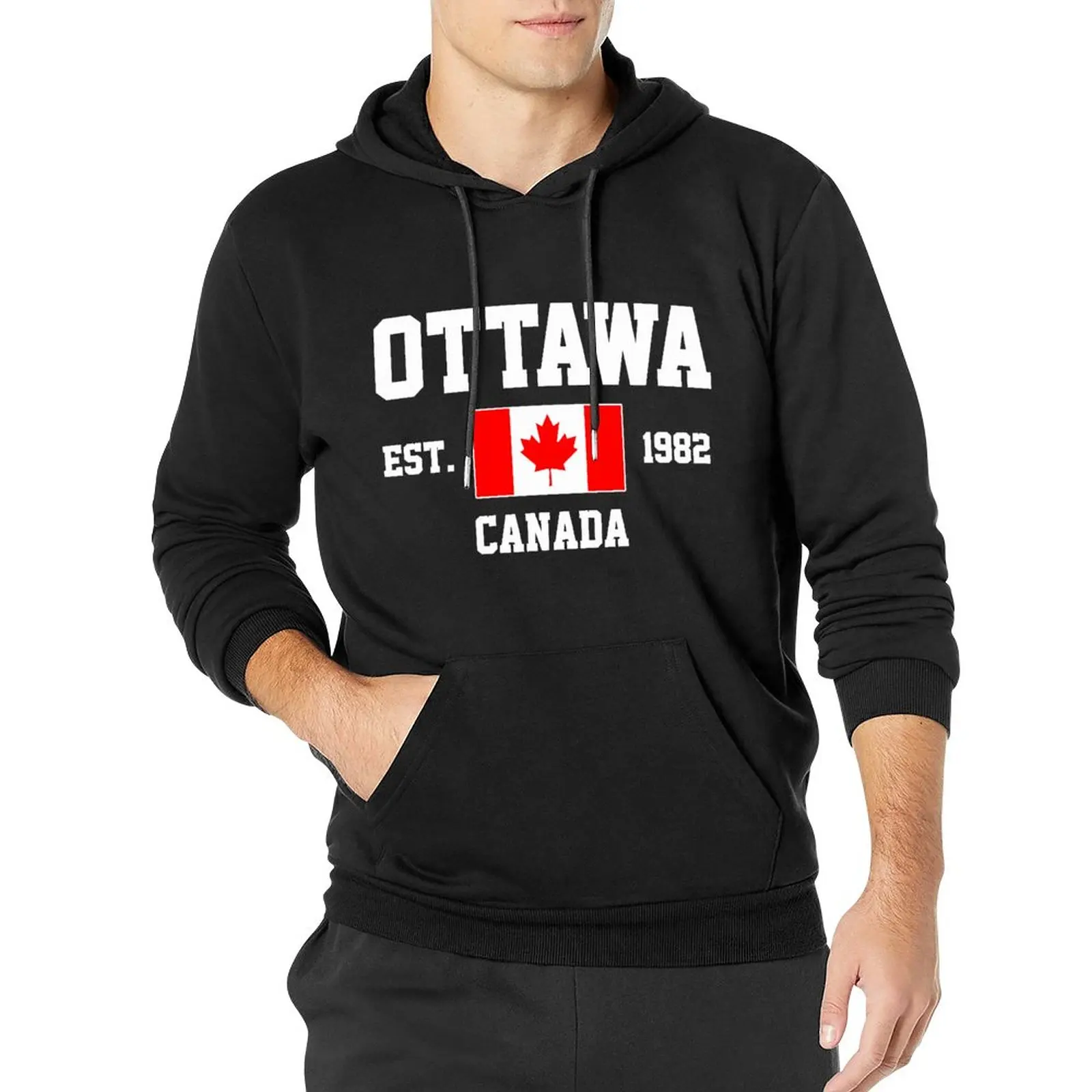 

Men Women Hoodies Canada EST.1982 Ottawa Capital Hoodie Pullover Hooded Hip Hop Sweatshirt Cotton Unisex