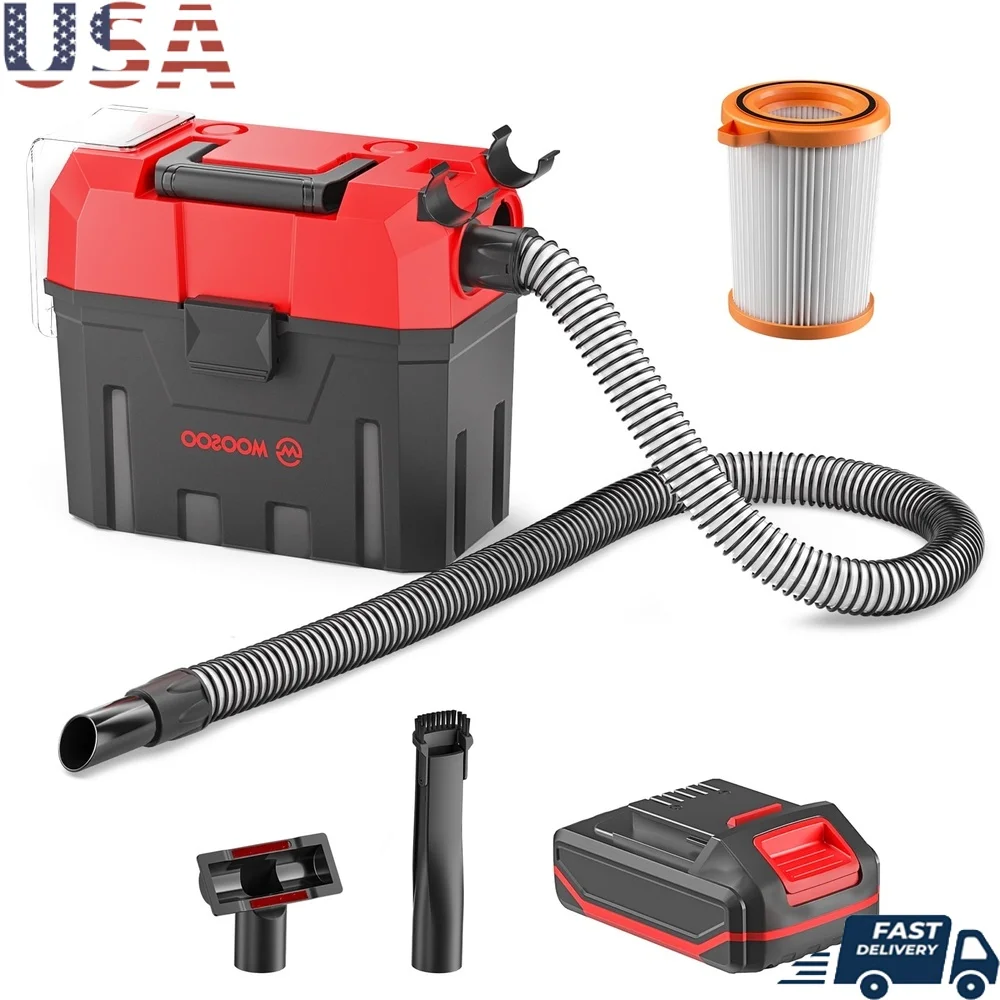 

Portable Cordless Wet Dry Vacuum Cleaner with Blower Function Compact Design 2 Gallon Dust Tank Powerful Suction Quiet Operation