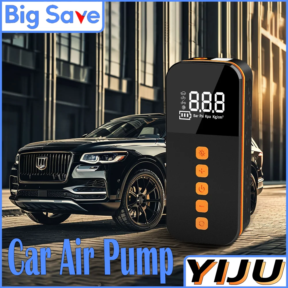 

Электрический воздушный насос, накачка шин, портативный компрессор, цифровой дисплей, 150PSI, перезаряжаемый насос, быстрая накачка для автомобиля