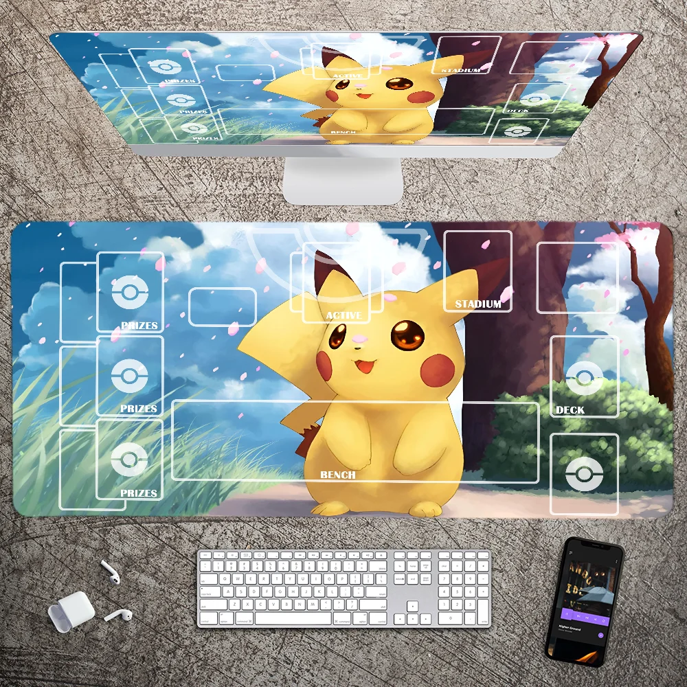 Hot Anime P-Pokemon Mousepad Mouse Mat Desk Mat With Pad gaming accessories Prime Gaming XXL Keyboard Pad