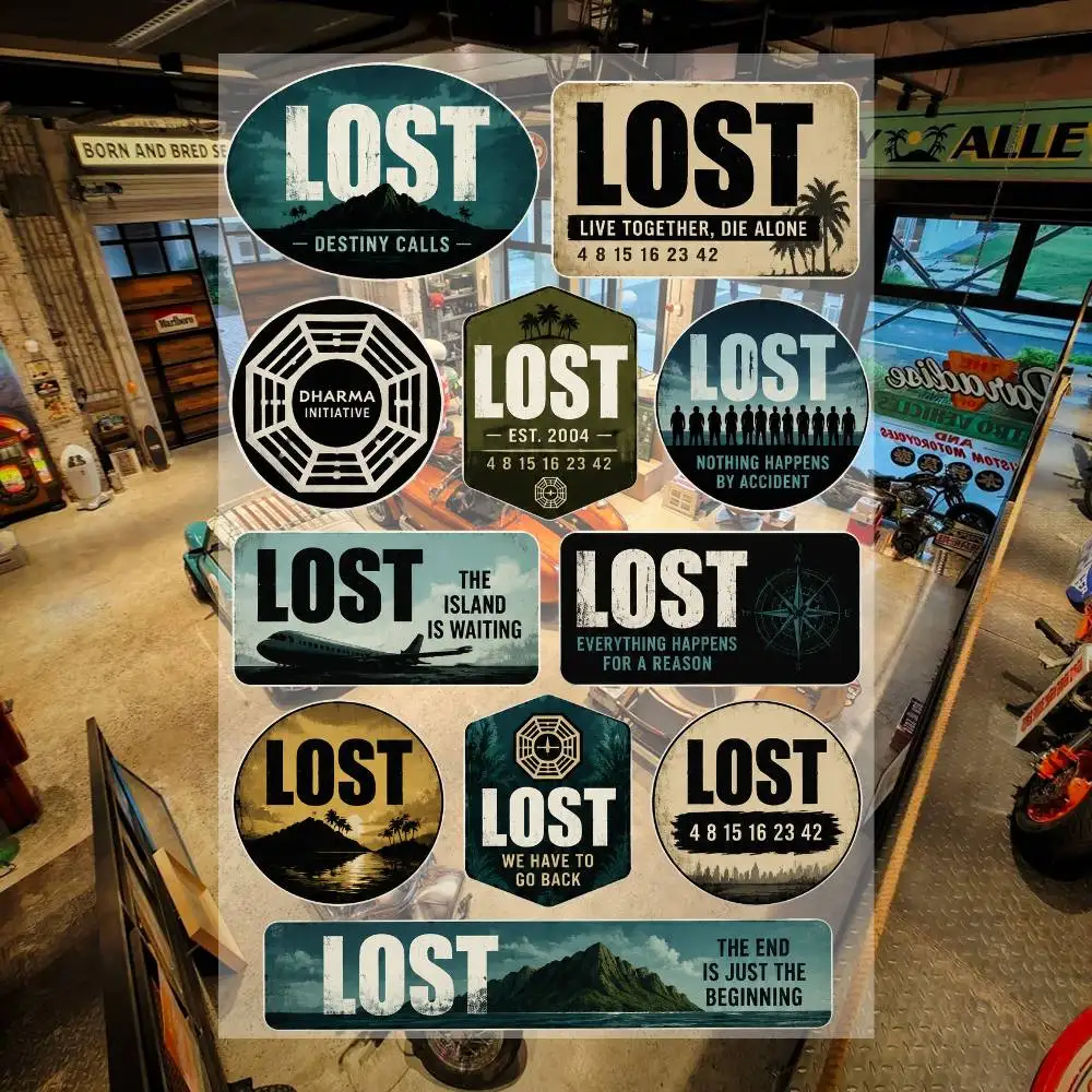 L-oS-T- Aesthetic Graffiti Waterproof PVC Stickers for Car Motorcycle Skateboard Helmet Notebook 6