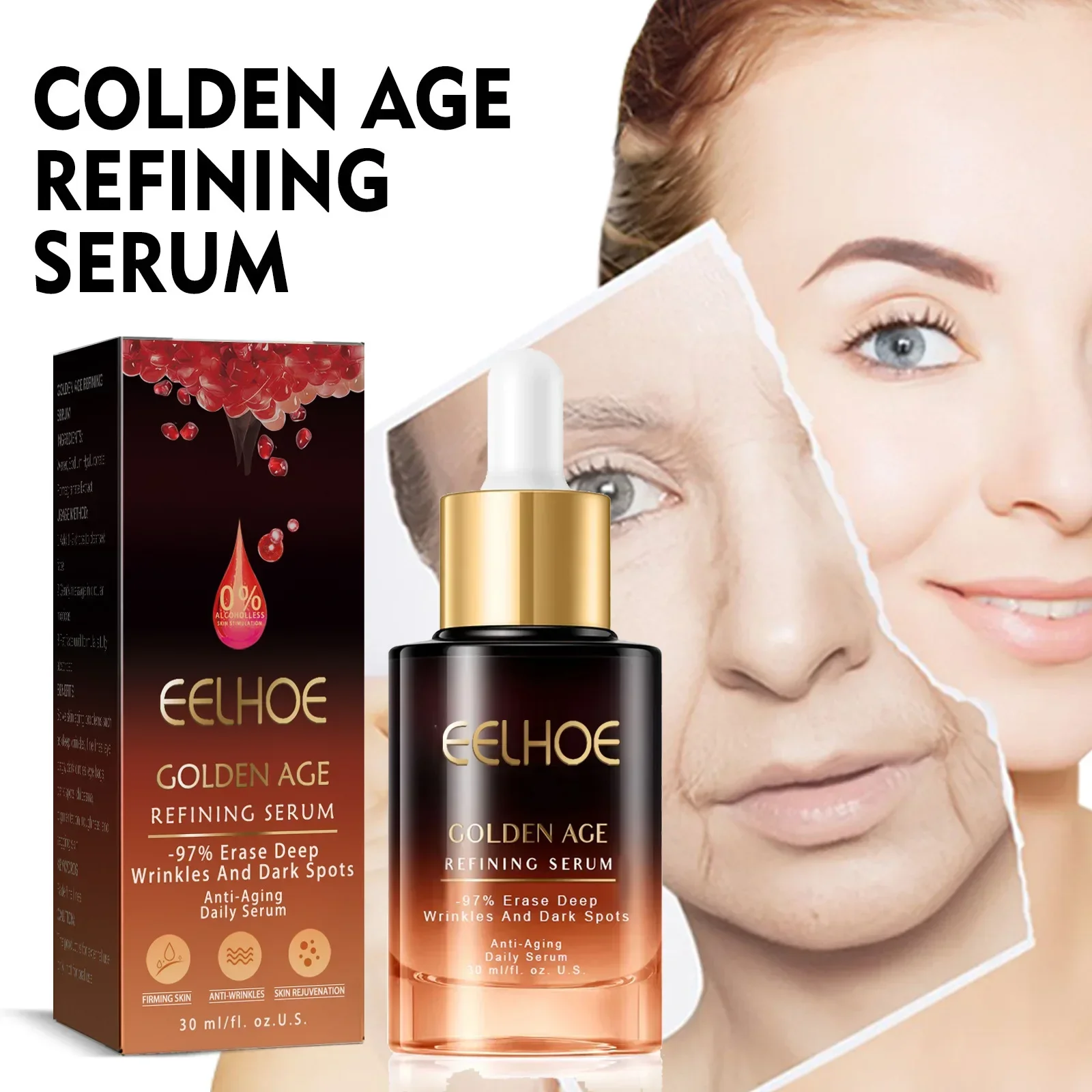 

Eelhoe Golden Eye Serum for Moisturized and Smooth Skin with Anti-Wrinkle and Dark Circles Reduction Effects Firming Eye Skin