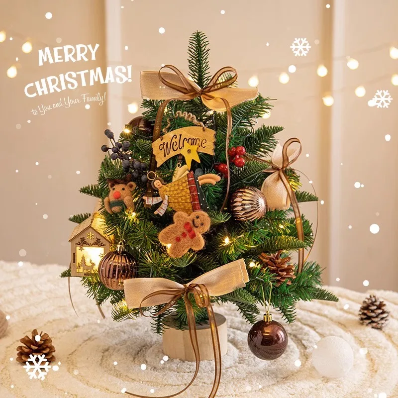 2024 new Christmas tree home desktop small decoration Christmas mini ornament ins wind DIY tree