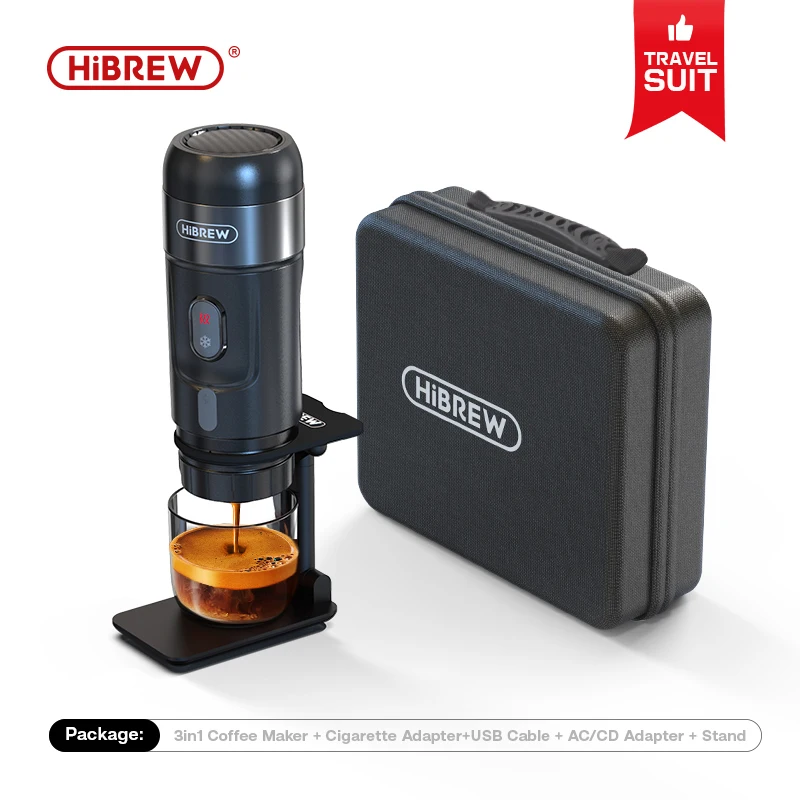 HiBREW Tragbare Kaffeemaschine für Auto und Zuhause, DC12V Espresso-Kaffeemaschine, passend für Nespresso Dolce Pod Kapsel-Kaffeepulver H4A NEU