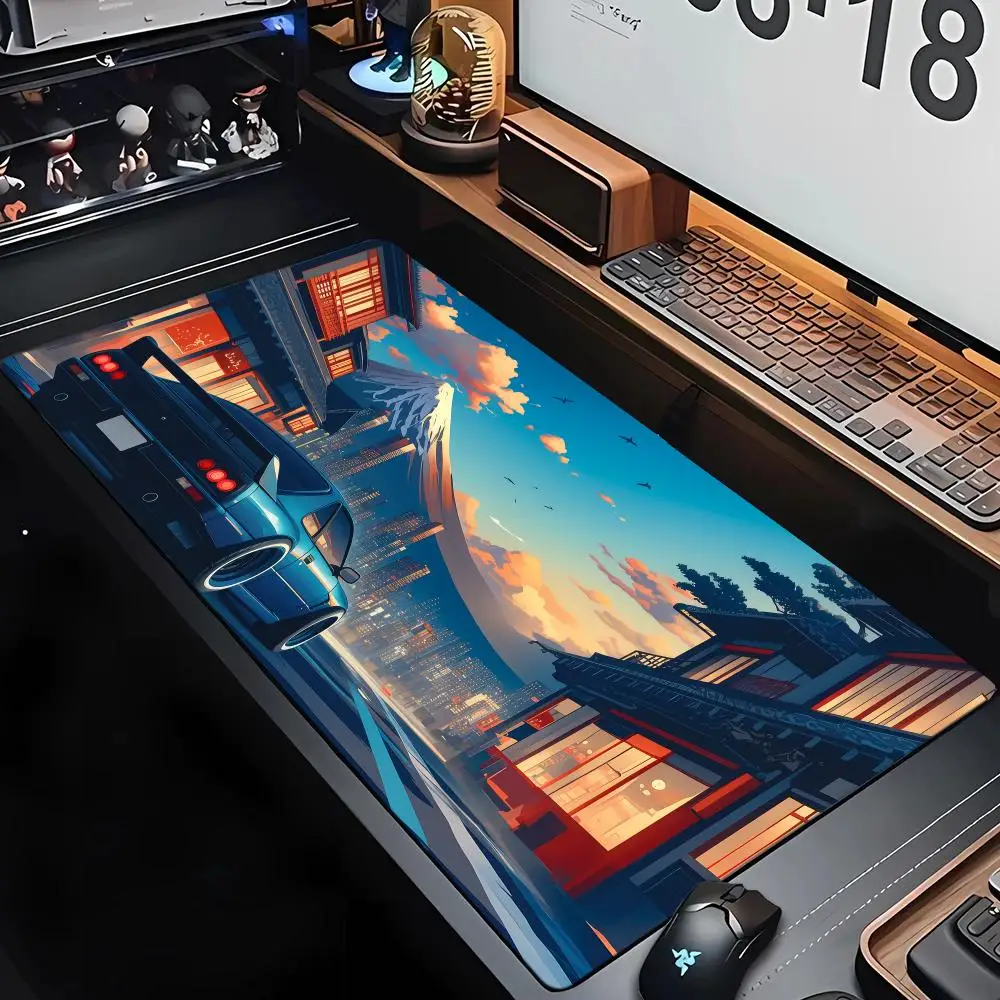 JDM スポーツカー マウスパッド ゴム製滑り止めデスクマット ゲーマー PC アクセサリー ゲームマット キーパッド拡張マウスパッド ノートパソコン オフィスパッド