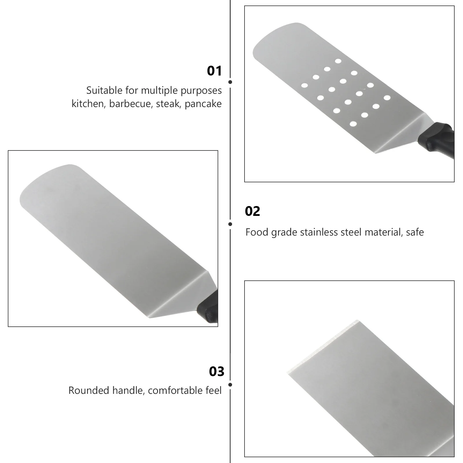 

5Pcs Pizza Shovel Stainless Steel Paddle Baking Shovel Wide Handle Pizza Pan Cake Lifter Transfer Tray Kitchen Essential