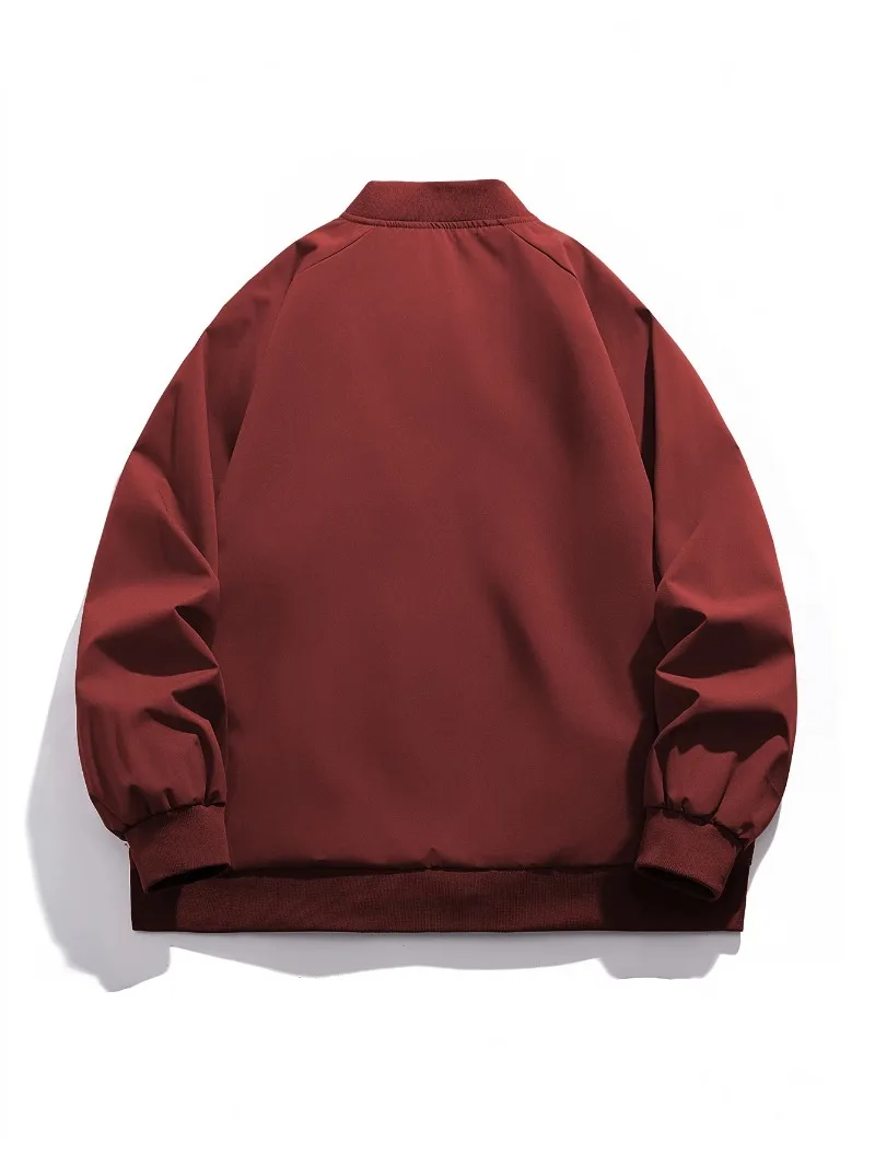 

Куртка пилота, новый стиль на весну и осень, короткий бейсбольный воротник, свободный однотонный, мужская рабочая одежда, тренд повседневного тонкого пальто