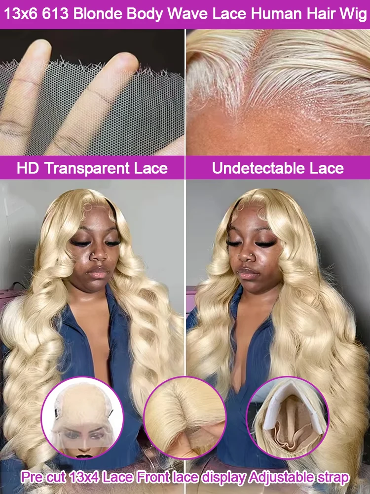 موجة المياه الدانتيل شعر مستعار أمامي 613 شقراء 13x6 الجسم موجة Hd الدانتيل الباروكة الأمامية قبل قطعها البرازيلي فضفاض متموج خصلات الشعر المستعار الإنسان 40 بوصة