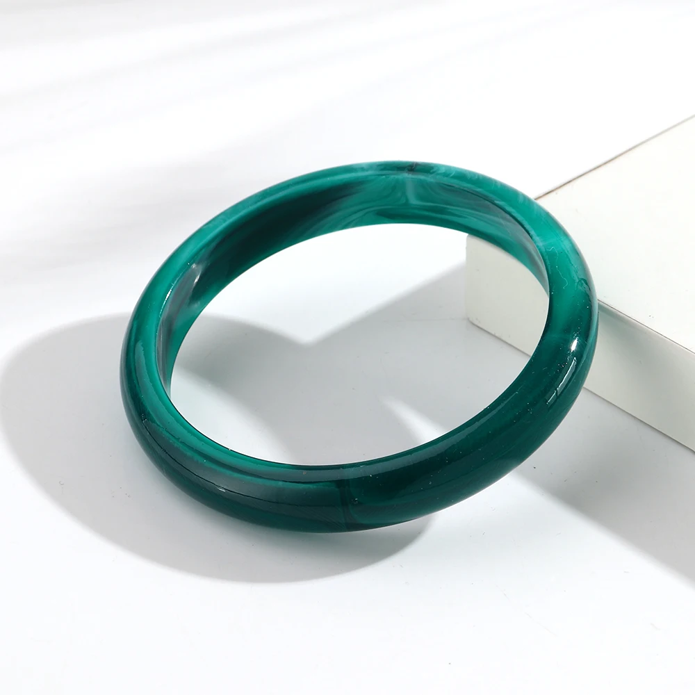 Women's Colorful Thin Round Acrylic Bangles, Boho Style