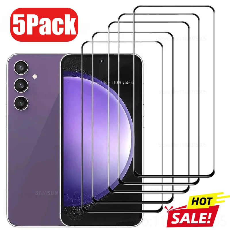 Paquete de 5 protectores de pantalla de vidrio templado para Samsung Galaxy S20 S21 Ultra S22FE S23Plus S24 Ultra HD película protectora S25 Ultra S23FE