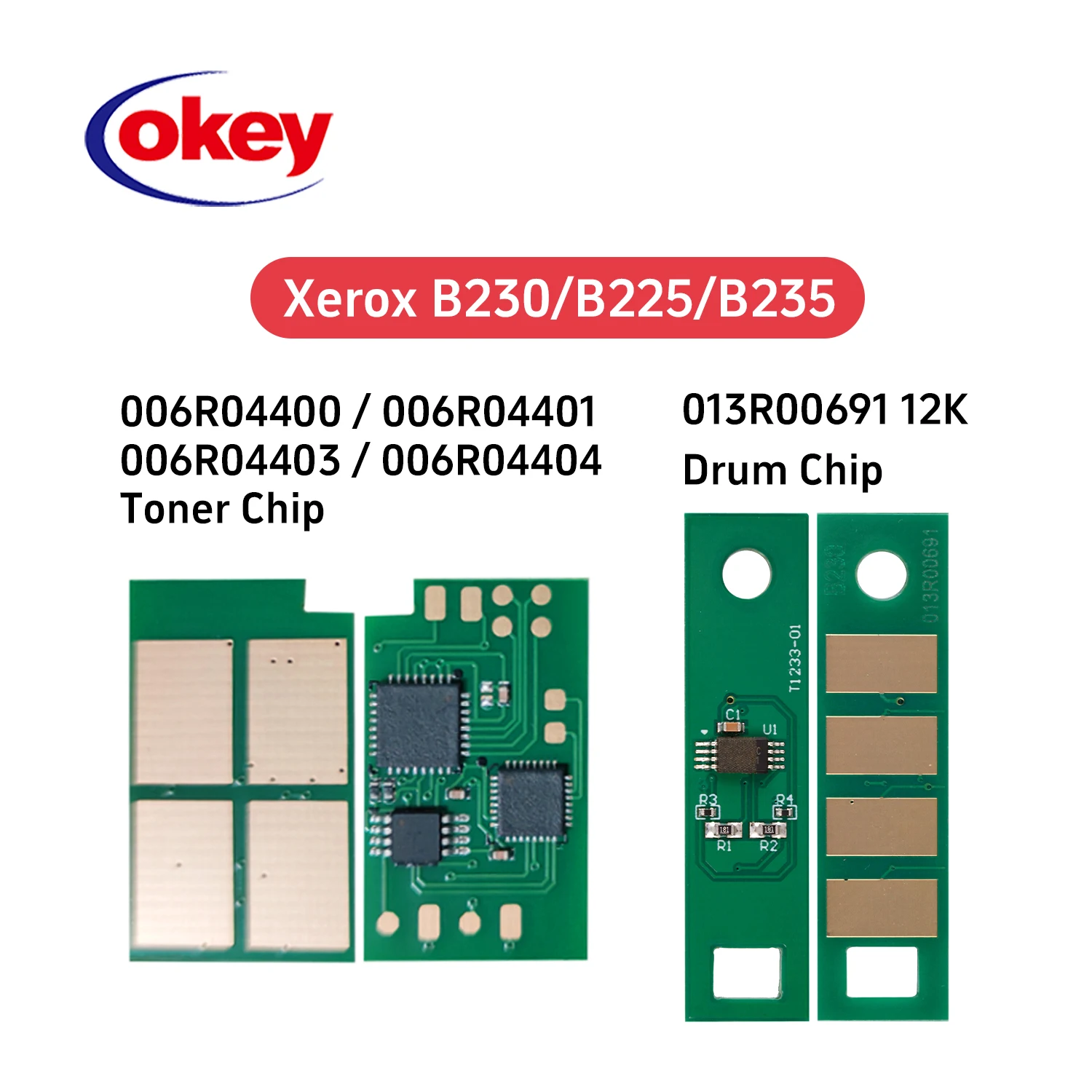 1PCS Toner Cartridge Chip For Xerox B230 B225 B235 006R04400 006R04401 006R04403 006R04404 Reset Printer Drum Chip 013R00691