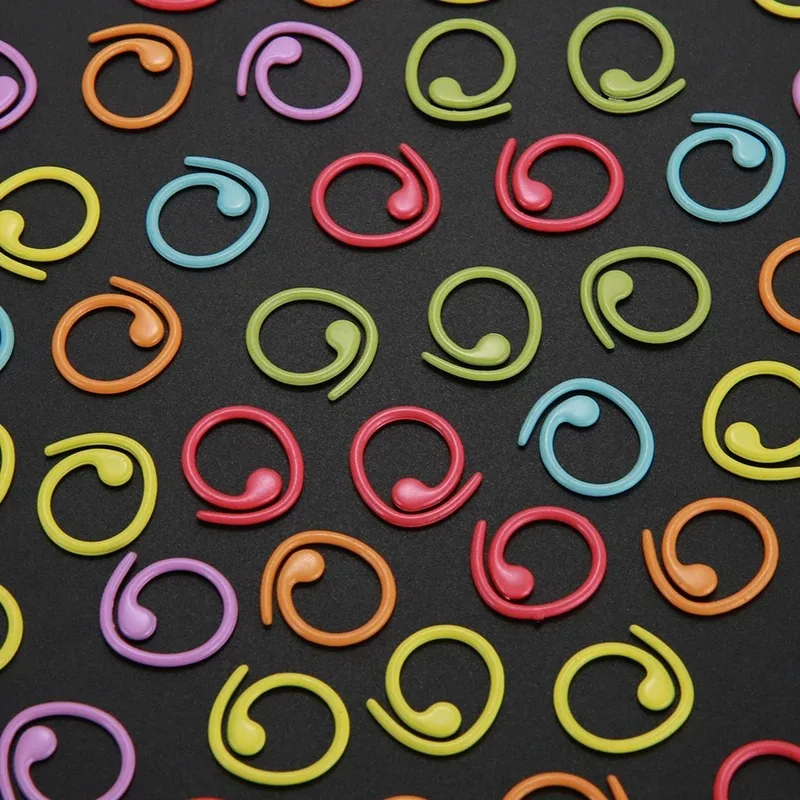 علامات الغرز المعدنية علامات كروشيه على شكل حلزوني علامات قفل كروشيه متعددة الألوان للحياكة والحياكة (Multico) #2