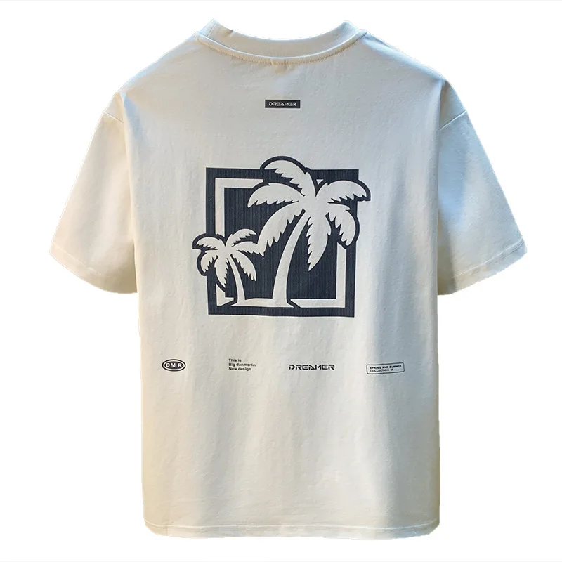 2025 Summer New Short sleeved T-shirt Men's Thin, Loose, Comfortable Round Neck Casual Printed Top