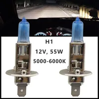 2pcs H1 12V 55W Xenon Halogen Blue car Headlight Head Quartz Glass 5000K-6000K Light Lamp Bulbs