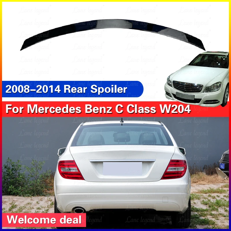 Duck tail Tailgate Splitter Lip Spoilers For Mercedes Benz C-class W204 2008-2014 High Quality ABS Rear Wing Spoiler