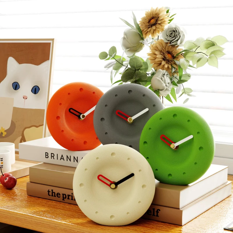 

Ultra Silent Desk Clock Creamy Decorative Tabletop Clock Elegant Office Clock Vintage Home Decor Piece for Entryway Bedroom