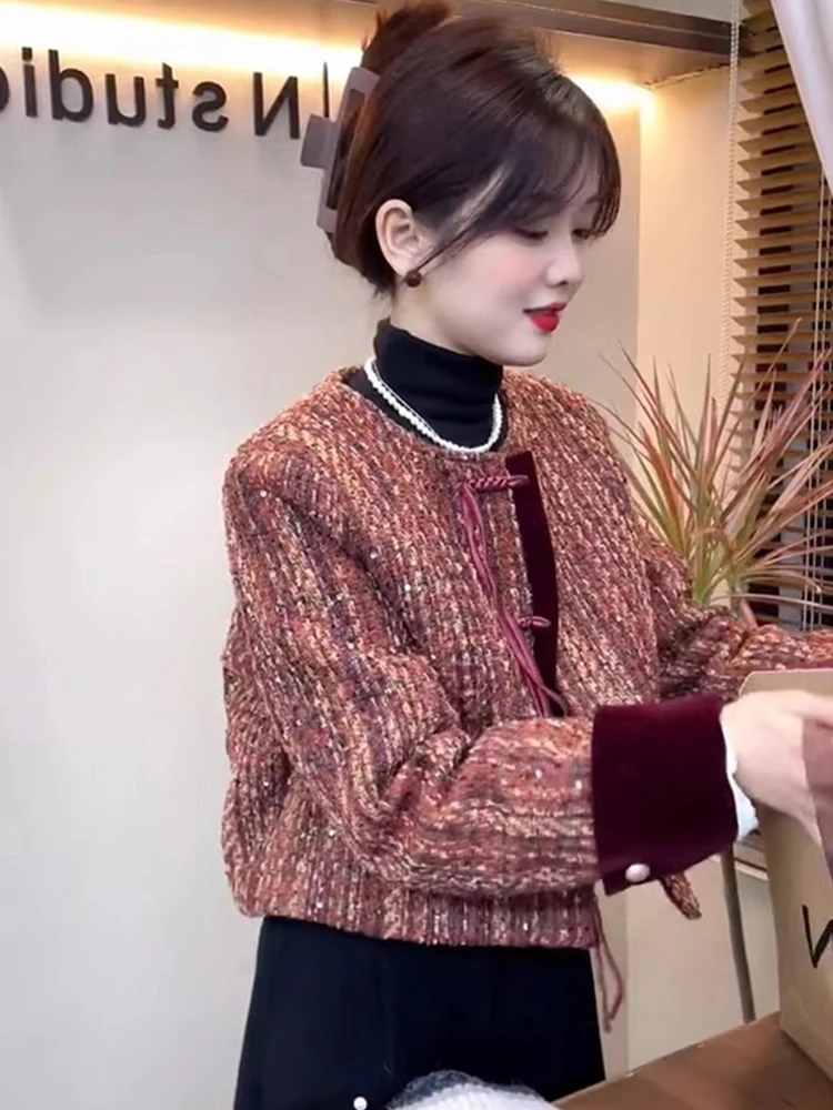 เสื้อคลุมสไตล์จีนใหม่ สำหรับฤดูใบไม้ร่วงและฤดูหนาว แฟชั่นเสื้อคลุมตัวยาวทรงเข้ารูป คุณภาพสูง เหมาะสำหรับใส่ไปทำงาน