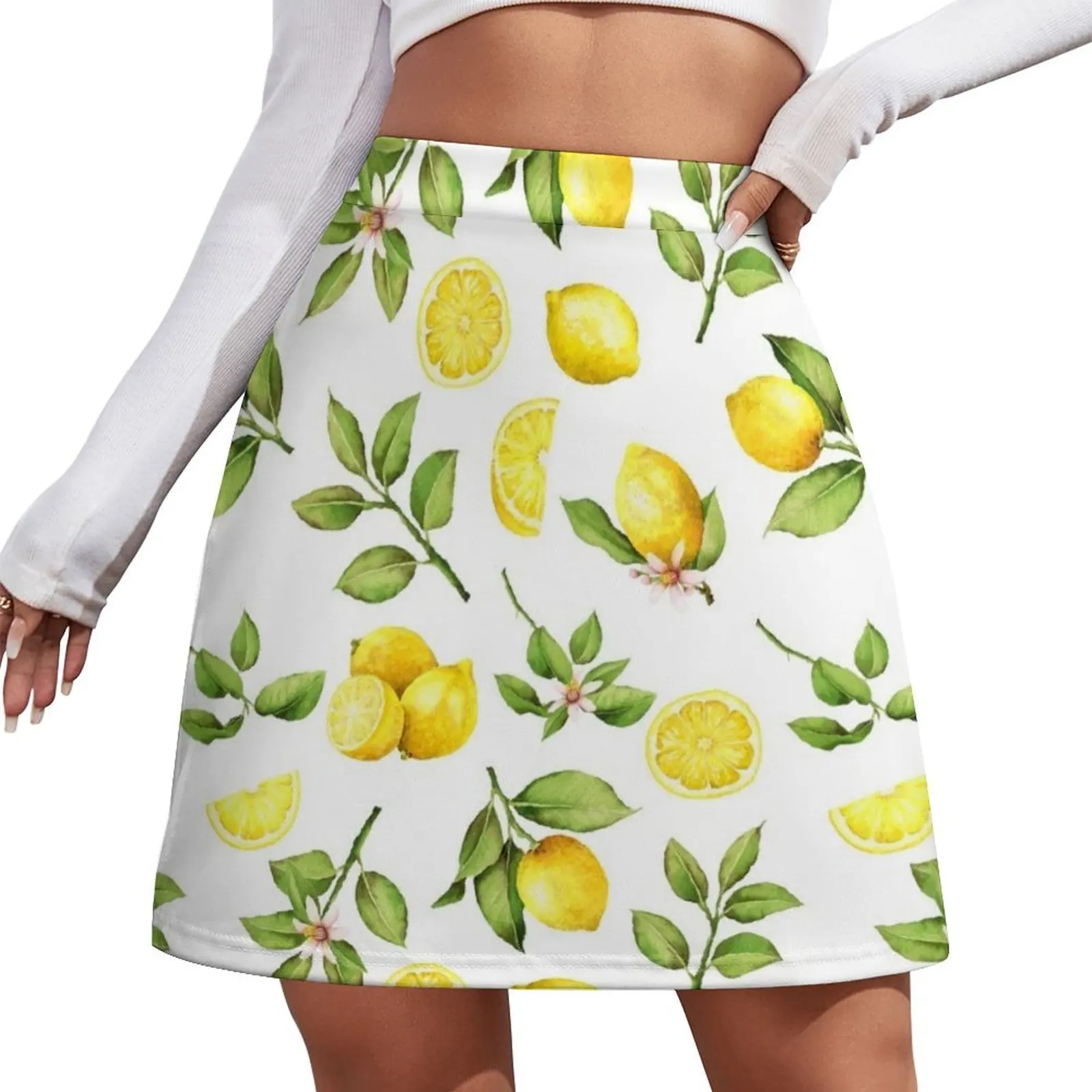 Summer Lemons Botanical Garden Mini Skirt night club women fashion korean clothing