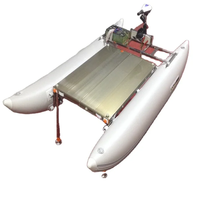 

Inflatable pontoon for fishing platform with accessories