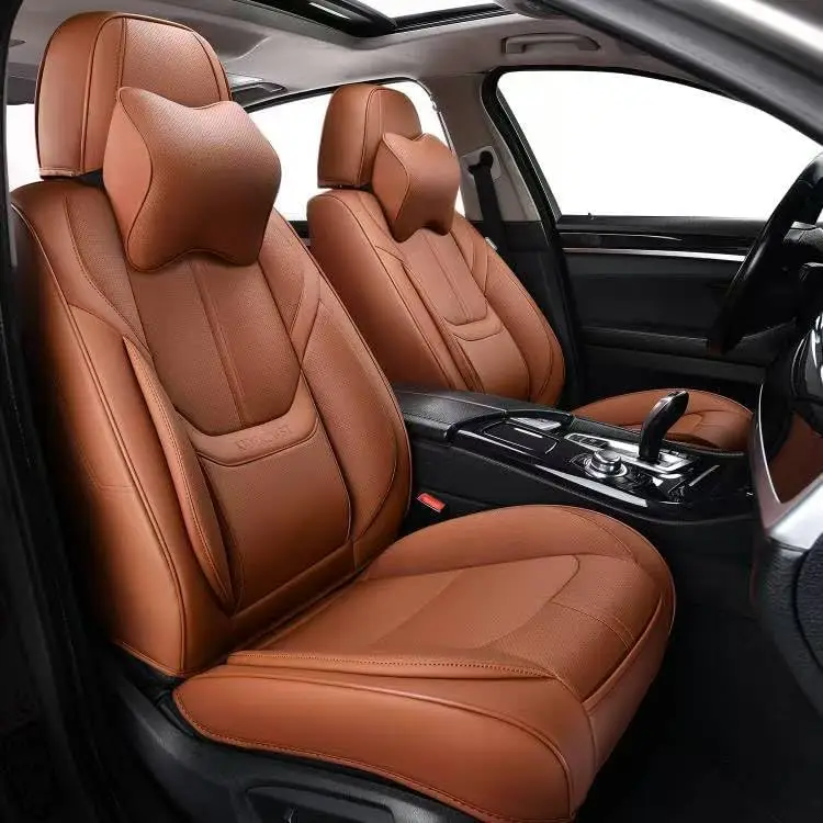 

Universal Breathable Waterproof Leather Car Seat Covers, Front Pair in 7 Colors Including Brown - Auto Accessories