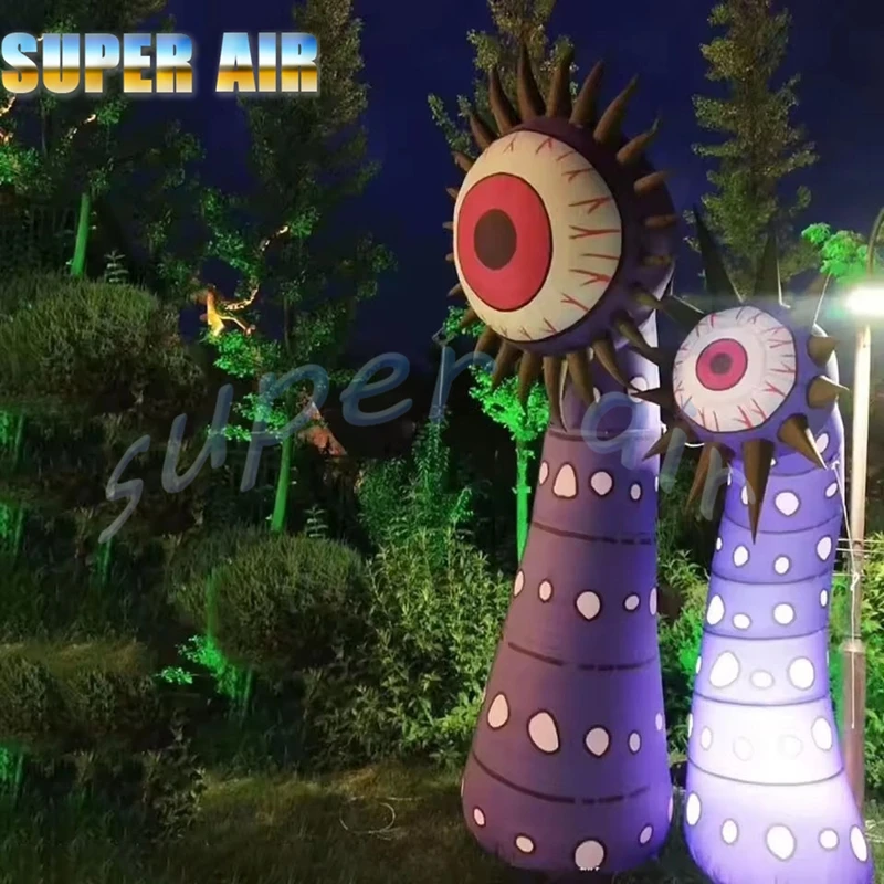 Incredibile bulbo oculare gonfiabile per soffiaggio d'aria per occhi, mostro in piedi greaturo alieno di Halloween