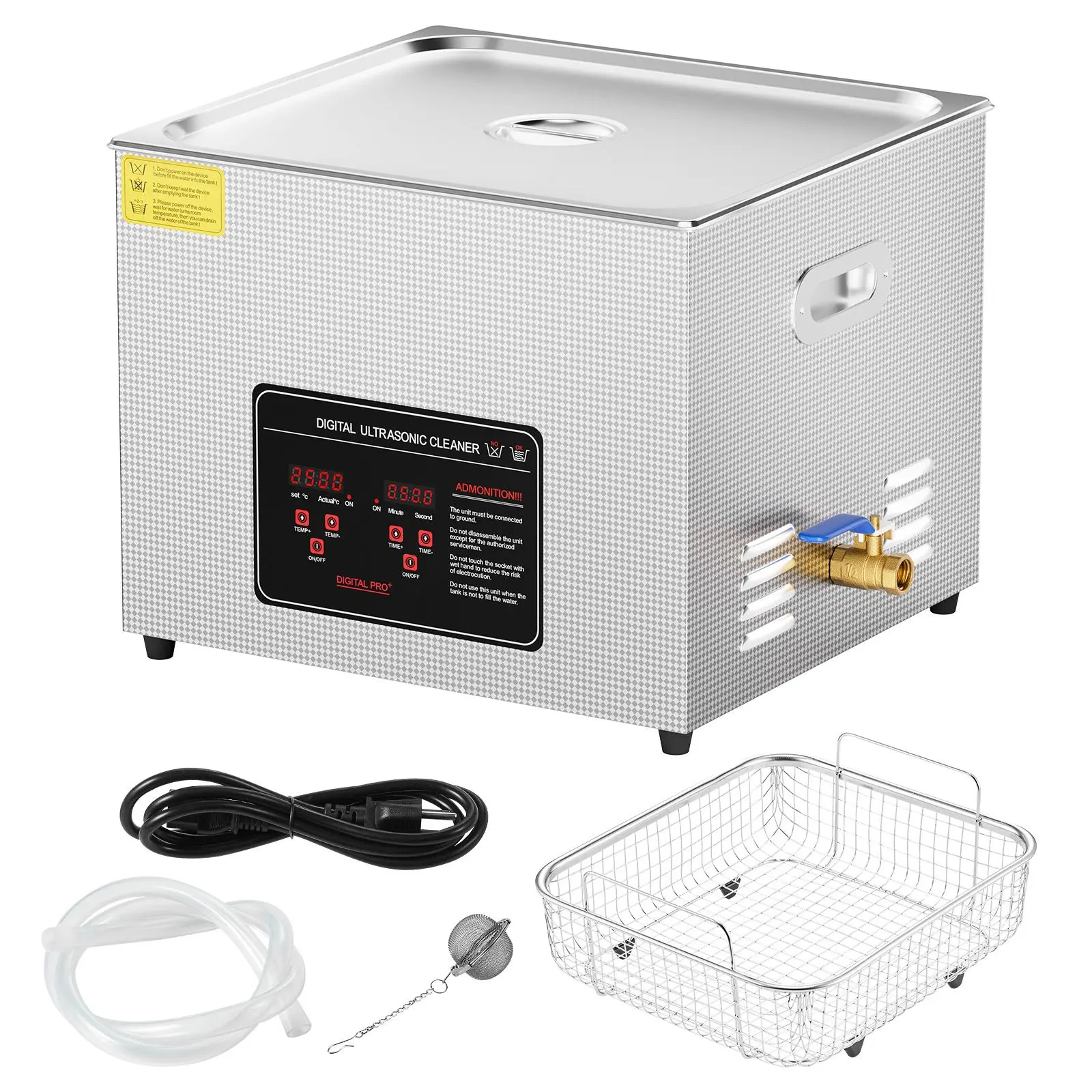 Ultrasonic Cleaner, 15L Professional 360W Cleaning Machine with Timer & Heater, 40KHz Digital Ultrasonic Cleaner with Basket