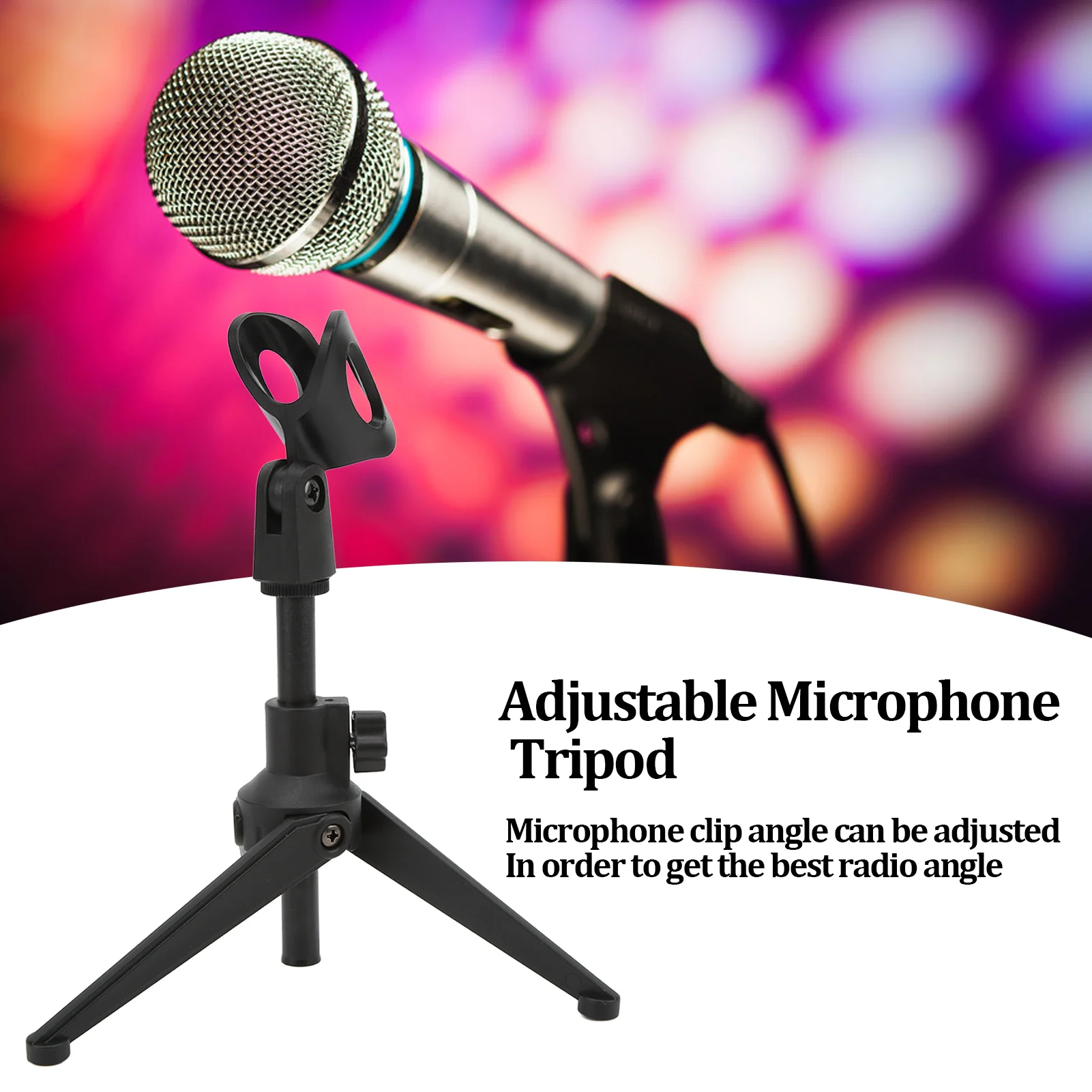 Microphone Stand Desktop Tripod Microphone Stand Desktop Tripod Mini Portable Table Stand Adjustable Mic Stand Mic Clip Holder