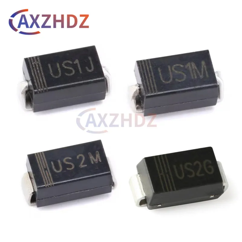 100PCS DO-214AC US1D US1G US1J US1M US2D US2G US2J US2M SMA 1A 2A 200V 400V 600V 1000V SMD Fast Recovery Rectifiers Diode