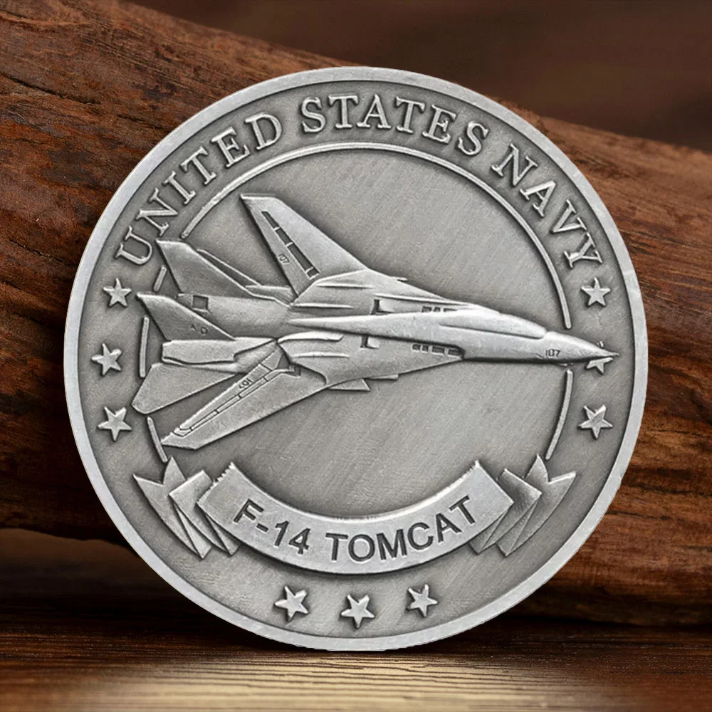 The United States Navy F-14 Tomcat Fighting Aircraft Commemorative Coin Department of The Navy Silver Plated Souvenir Coins