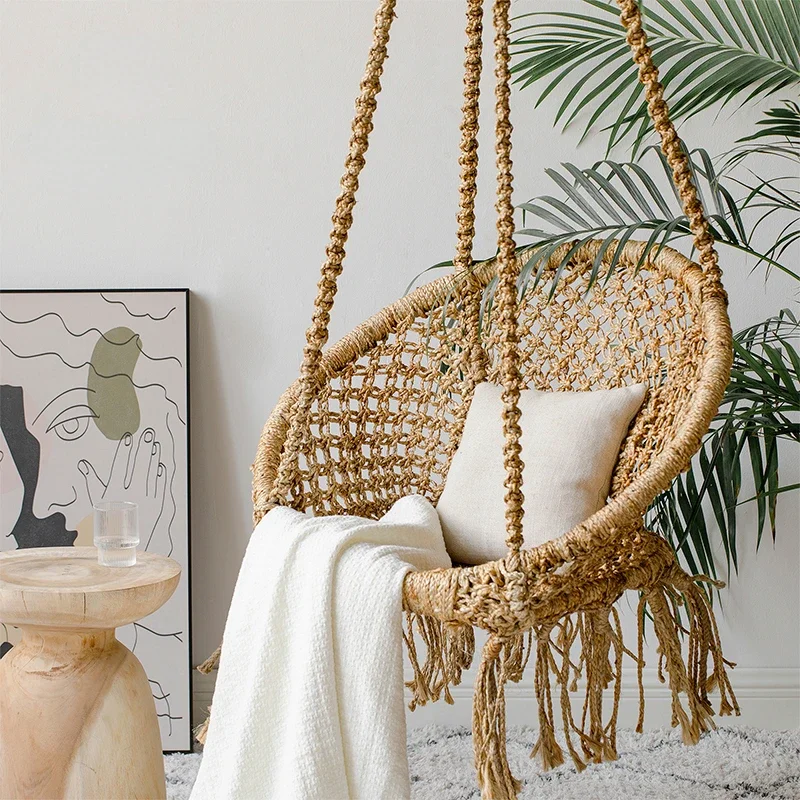 Rocking chair, hand-woven indoor rattan hanging living room, leisure balcony, hanging basket, swing