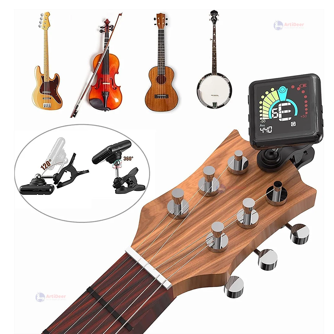 Automatic Digital Guitar Tuner Clip Capo Acoustic Classical Spanish Handlebar Electric Bass Violin Ukelele Micro Tuning Machine