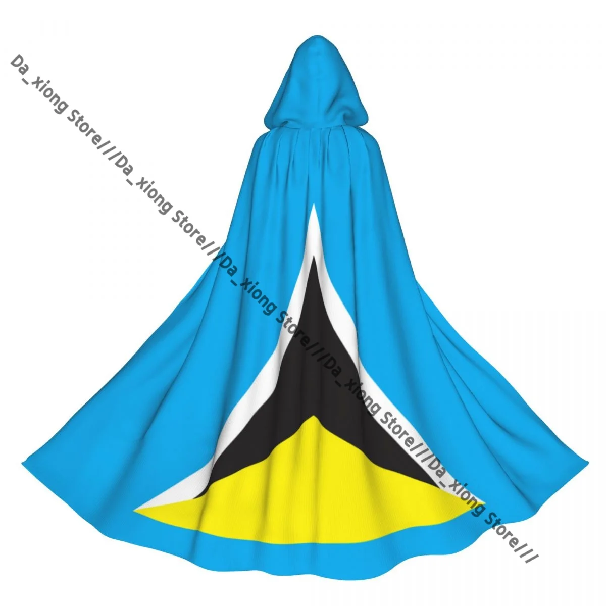 Unisex Halloween mantel vlag kaart van Saint Lucia Cape middeleeuws kostuum met capuchon heks Wicca vampier