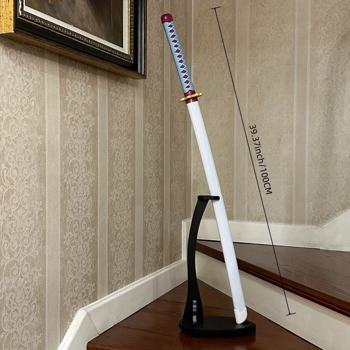 Épée Katana en bois de taille réelle, 39.3 pouces, 100cm, sabre de samouraï Original, couteau Ninja, accessoires de Cosplay, jouet, épée Katana Anime