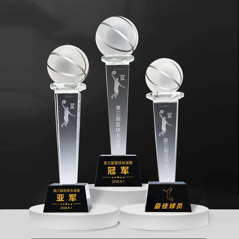 

Crystal Trophy Award Custom Champions League Memorial Music Student Hand Glass Football Trophy Cup for Sports