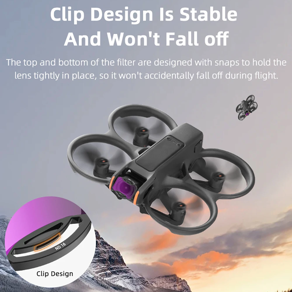 BRDRC Lens Filters Set for DJI AVATA 2 Camera UV CPL ND8 ND16 ND32 ND64 Optical Glass Filters Kit Quick-release Accessories