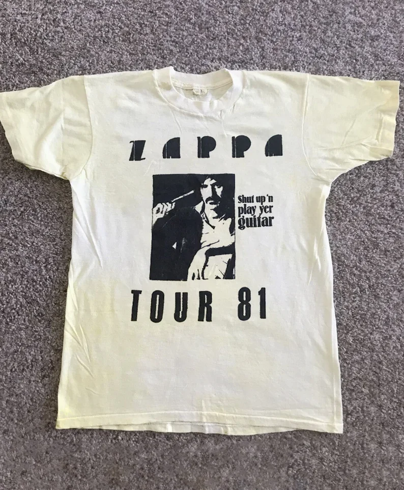 Frank Zappa 1981 Tour T-Shirt Frank Zappa Shut Up 'n Play Yer Guitar Tour Tee