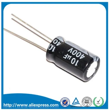 50PCS 10UF 400V 400V 10UF Aluminum Electrolytic Capacitor 400 V / 10 UF Size 10*16MM Electrolytic capacitor